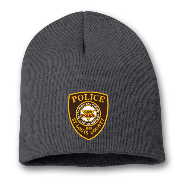 Item # CHW-010<BR>SLCPD "Badge" Knit Beanie<br><i>Available in Black or Charcoal